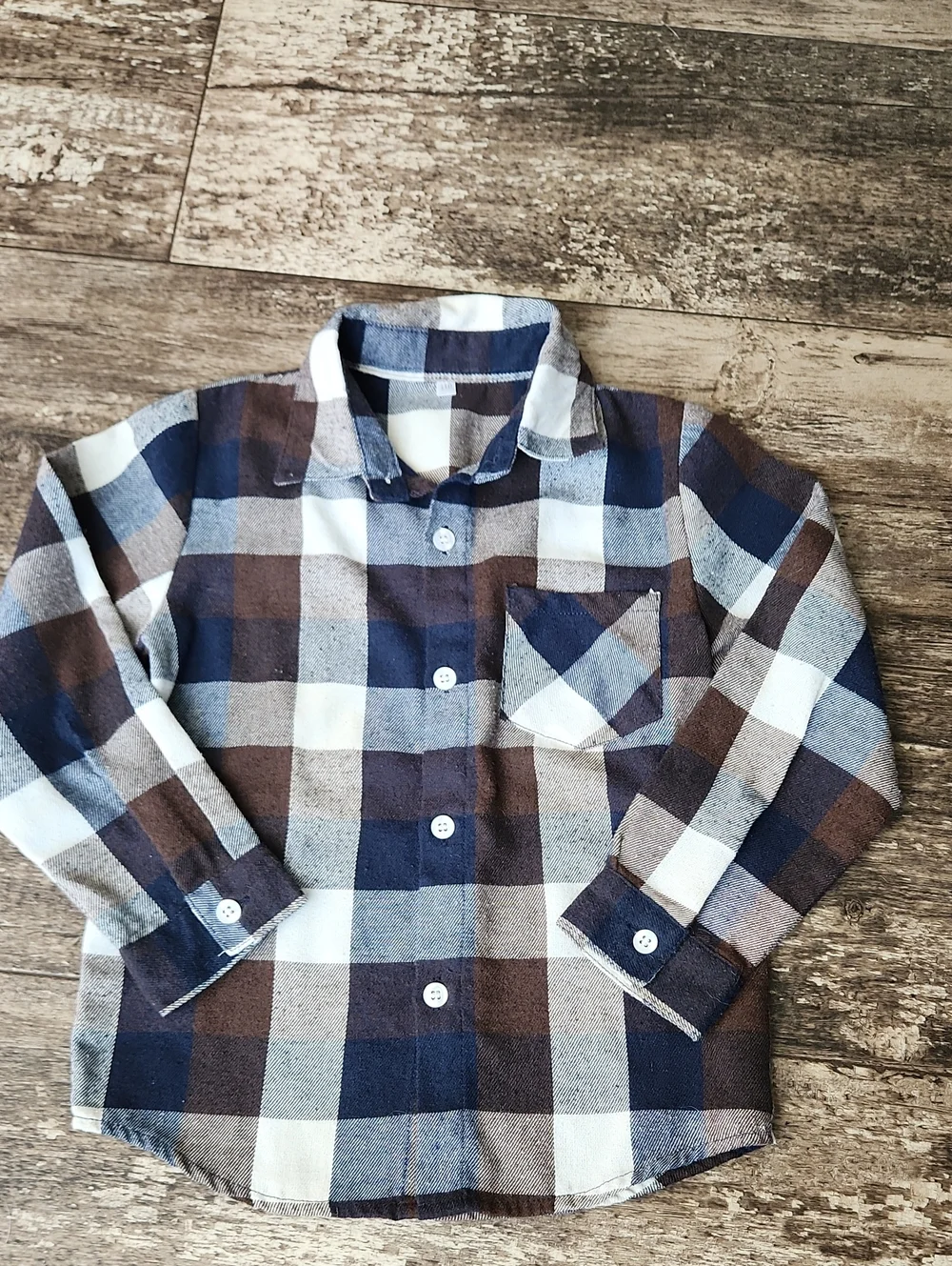 Boy's Long Sleeved Button Up Flannel Shirt